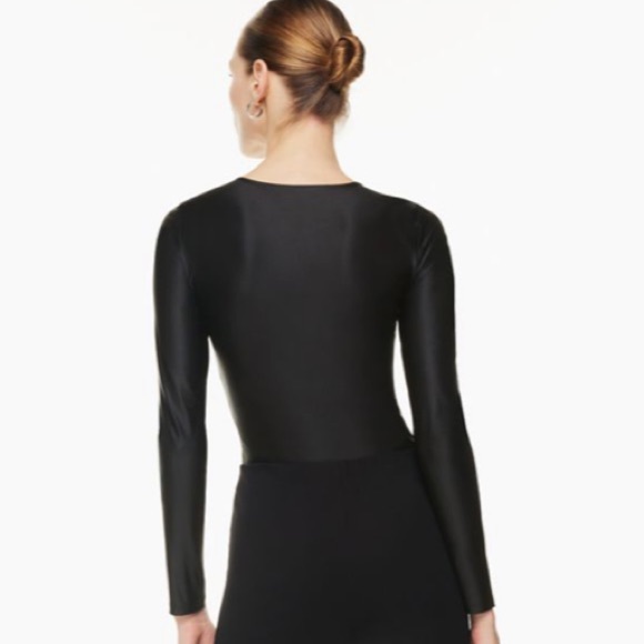 Aritzia black shiny contour bodysuit, NWT XS - Picture 2 of 5